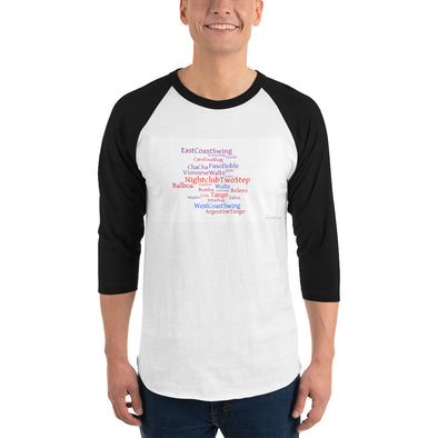 Word Cloud men's 3/4 sleeve raglan shirt