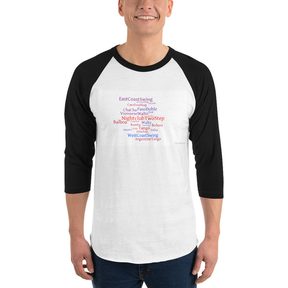 Word Cloud men's 3/4 sleeve raglan shirt