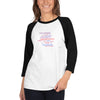 Word Cloud women's 3/4 sleeve raglan shirt