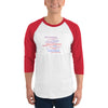 Word Cloud men's 3/4 sleeve raglan shirt